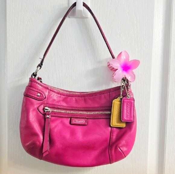 Coach Handbags - Coach Hot Pink Leather Shoulder Bag Y2K